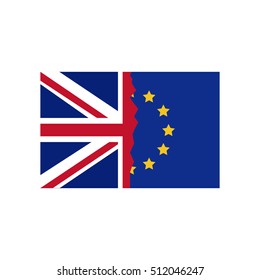 Isolated brexit flag design