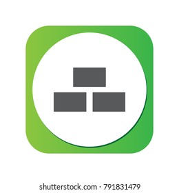 Isolated Brick Wall Icon Symbol On Clean Background. Vector Brickwork Element In Trendy Style.