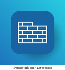 Isolated brickwork icon line symbol on clean background. Vector brick wall element in trendy style.