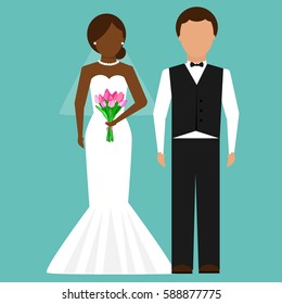 Isolated bride and groom
