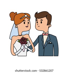 Isolated bride and groom design