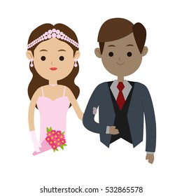 Isolated bride and groom design