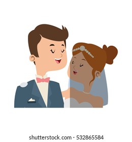 Isolated bride and groom design