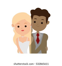 Isolated bride and groom design