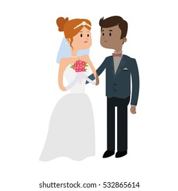 Isolated bride and groom design