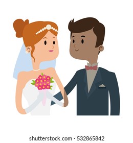 Isolated bride and groom design