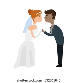 Isolated bride and groom design