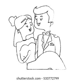 Isolated bride and groom design