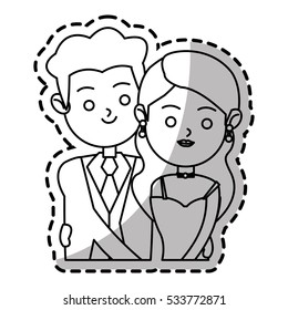 Isolated bride and groom design