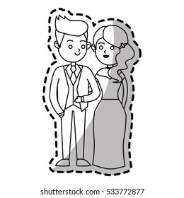Isolated bride and groom design