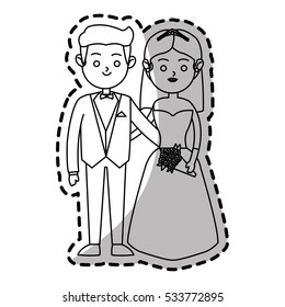 Isolated bride and groom design