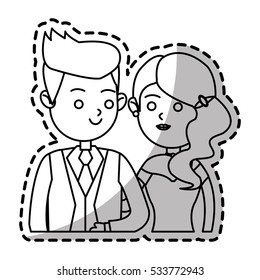 Isolated bride and groom design
