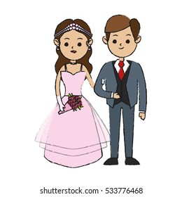 Isolated Bride and groom design