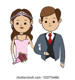Isolated Bride and groom design