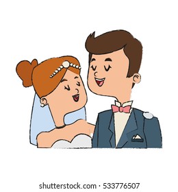 Isolated Bride and groom design