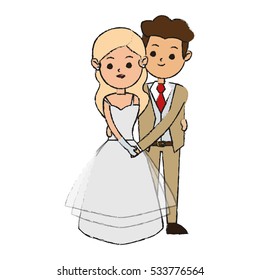 Isolated Bride and groom design