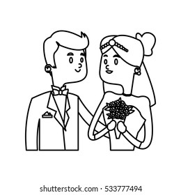 Isolated Bride and groom design