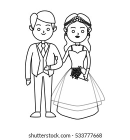 Isolated Bride and groom design