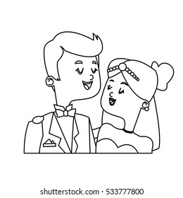 Isolated Bride and groom design