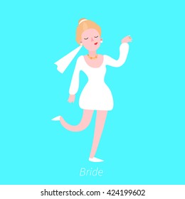 Isolated bride on background shows wedding ring