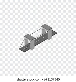 Isolated Bridge Isometric. Highway Vector Element Can Be Used For Bridge, Suspension, Highway Design Concept.