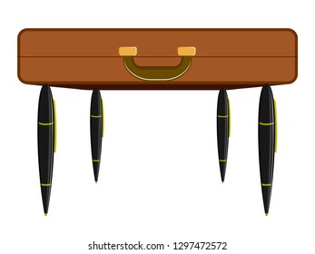 Isolated briefcase on a pens. Vector illustration design