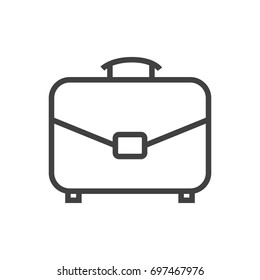 Isolated Briefcase Outline Symbol On Clean Background. Vector Portfolio Element In Trendy Style.