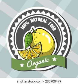 Isolated bright label with hand drawn lemon. Vector illustration