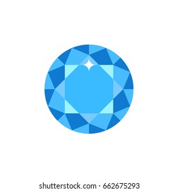 Isolated Brilliant Flat Icon. Diamond Vector Element Can Be Used For Diamond, Brilliant, Gem Design Concept.