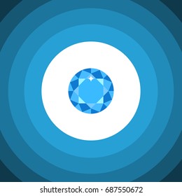 Isolated Brilliant Flat Icon. Diamond Vector Element Can Be Used For Diamond, Brilliant, Gem Design Concept.