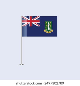 Bandera de mesa aislada de las Islas Vírgenes Británicas en el poste, diseño de Vector de la bandera de las Islas Vírgenes Británicas para impresión y Web