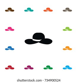 Isolated Broad Brim Icon. Fedora Vector Element Can Be Used For Fedora, Broad, Brim Design Concept.