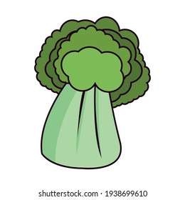 Isolated broccoli icon. Vegetable icon - Vector illustration