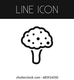 Isolated Broccoli Outline. Lettuce Vector Element Can Be Used For Lettuce, Broccoli, Cabbage Design Concept.