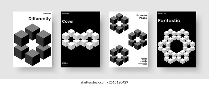 Isolierte Broschüre Design. Abstrakte Postervorlage. Layout für geometrische Geschäftspräsentationen. Buchumschlag. Flyer. Banner. Hintergrund. Bericht. Katalog. Werbung. Notebook. Packungsbeilage. Broschüre