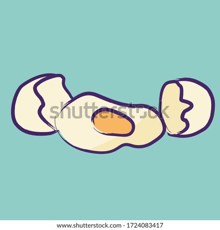 isolated broken egg abstract vector