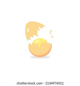 Isolated broken egg simple vector logo design