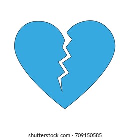 Isolated broken heart design