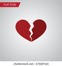 Isolated Broken Heart Flat Icon. Divorce Vector Element Can Be Used For Broken, Heart, Divorce Design Concept.