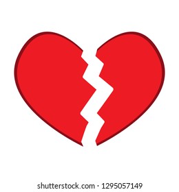 Isolated broken heart image. Vector illustration design