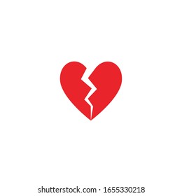 Isolated Broken Heart Vector Icon, Emoji, Emoticon