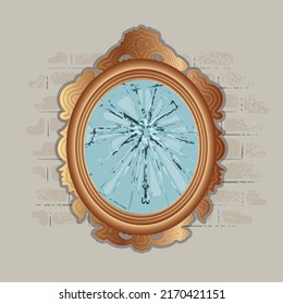 Isolated broken image Bad luck Friday thirteen Vector