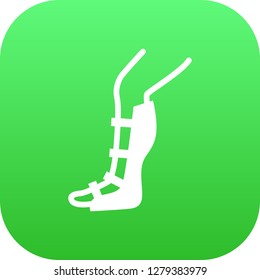Isolated broken leg icon symbol on clean background. Vector splint element in trendy style.