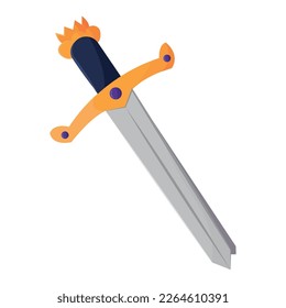 Icono aislado de arma de espada rota Vector