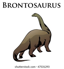 isolated brontosaurus dinosaur vector illustration