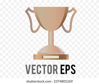 The isolated bronze gradient award prize cup icon in vector format