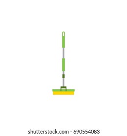 Isolated Broom Flat Icon. Equipment Vector Element Can Be Used For Broom, Sweeper, Mop Design Concept.