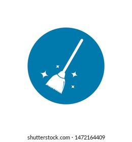 Isolated broom icon symbol on clean background. Vector besom element in trendy style.