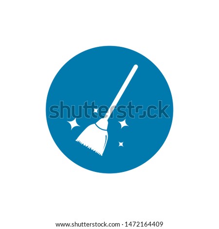 Isolated broom icon symbol on clean background. Vector besom element in trendy style.