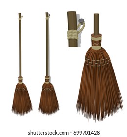 Isolated broom on transparent background

